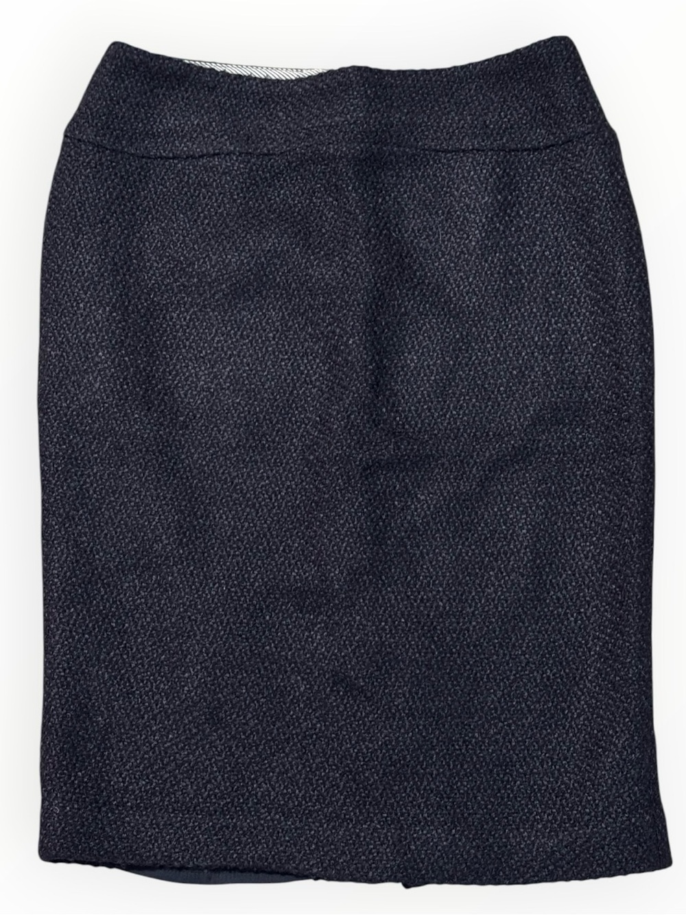 MOULINETTE SOEURS Midnight Dark Navy Blue Textured Pencil Skirt Wool Blend 6